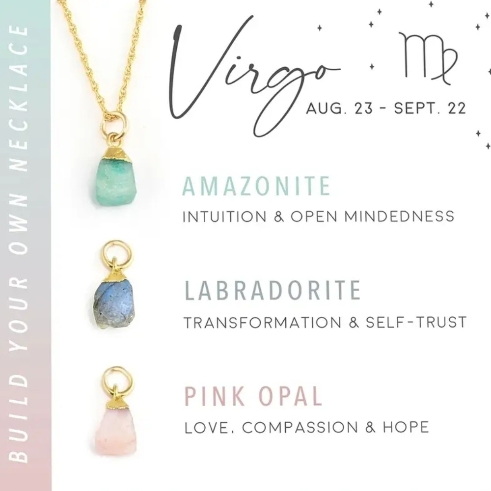 3 Crystal Virgo Birthstone Necklace